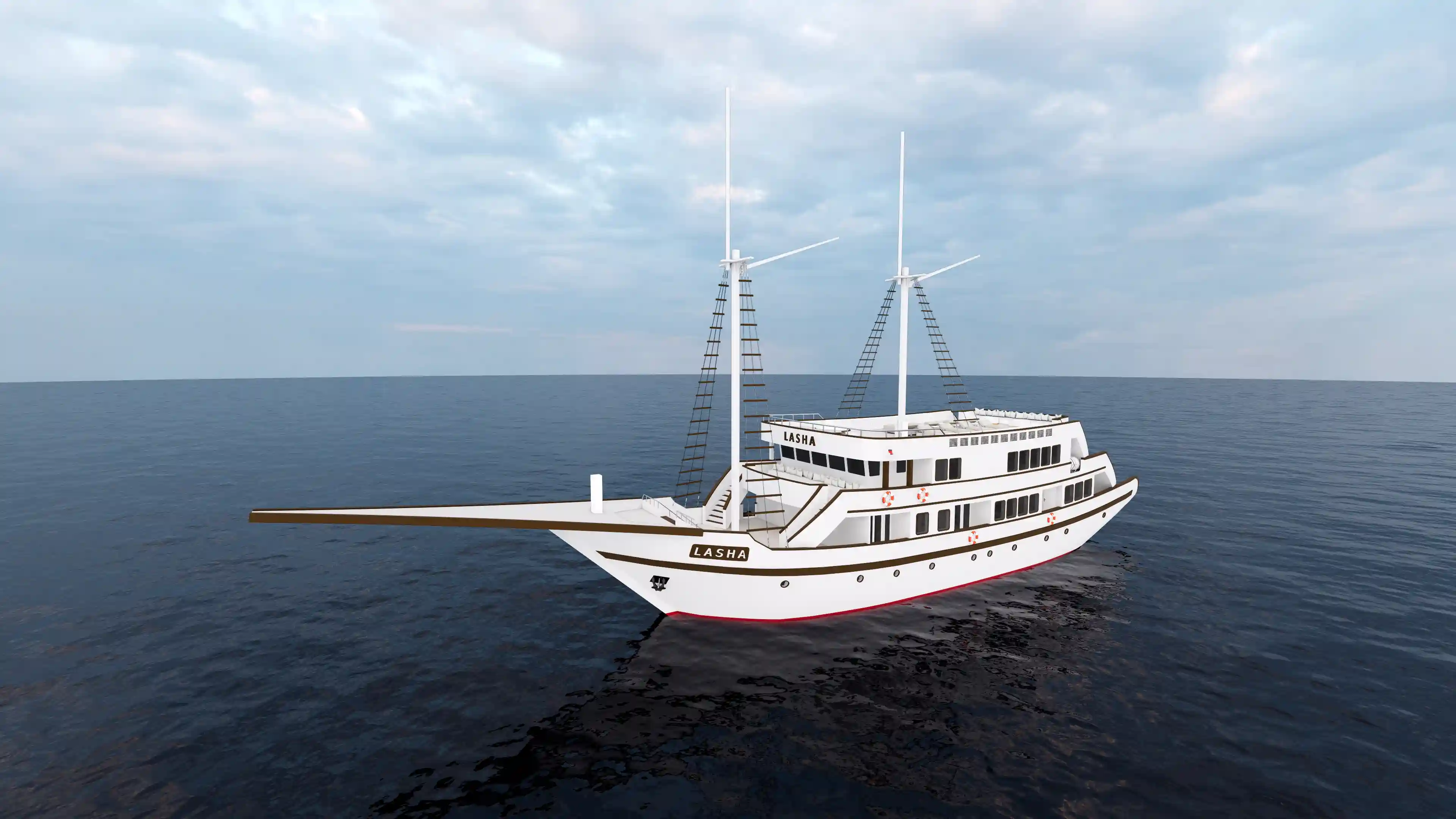 Lasha Phinisi Cruise Boat Charter Exterior | Indonesai Juara Trip