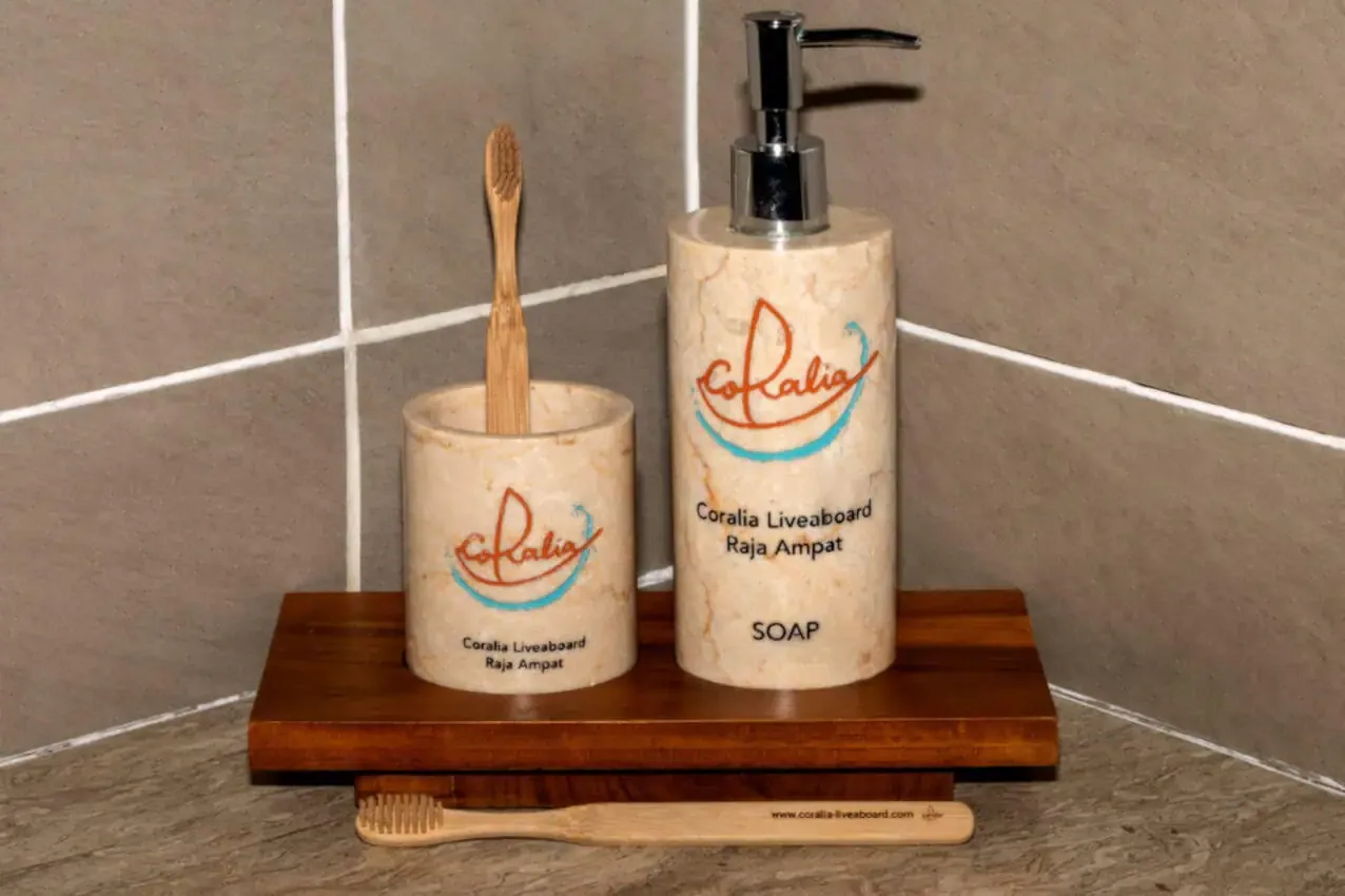 Coralia Liveaboard bathroom amenities