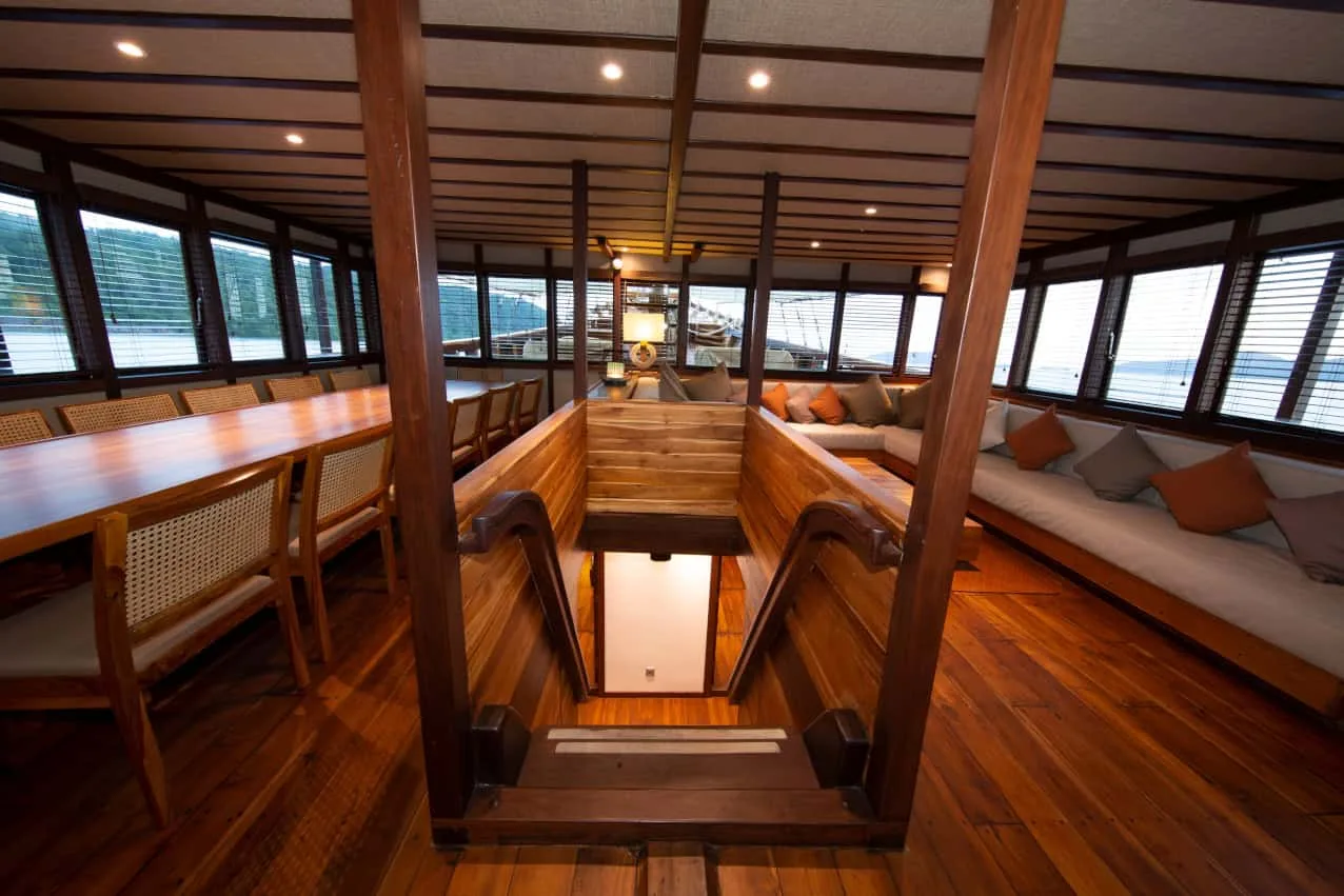 Coralia Liveaboard indoor restaurant