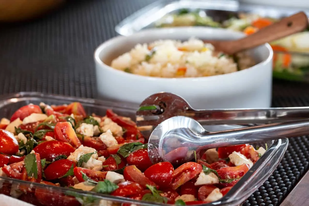 Salad course on Coralia Liveaboard