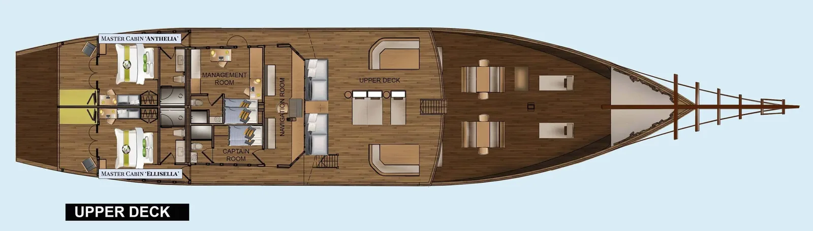 Coralia Liveaboard upper deck plan