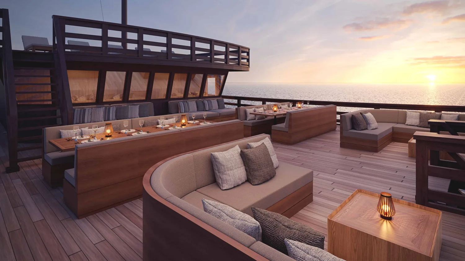CORALIA II upper deck lounging area