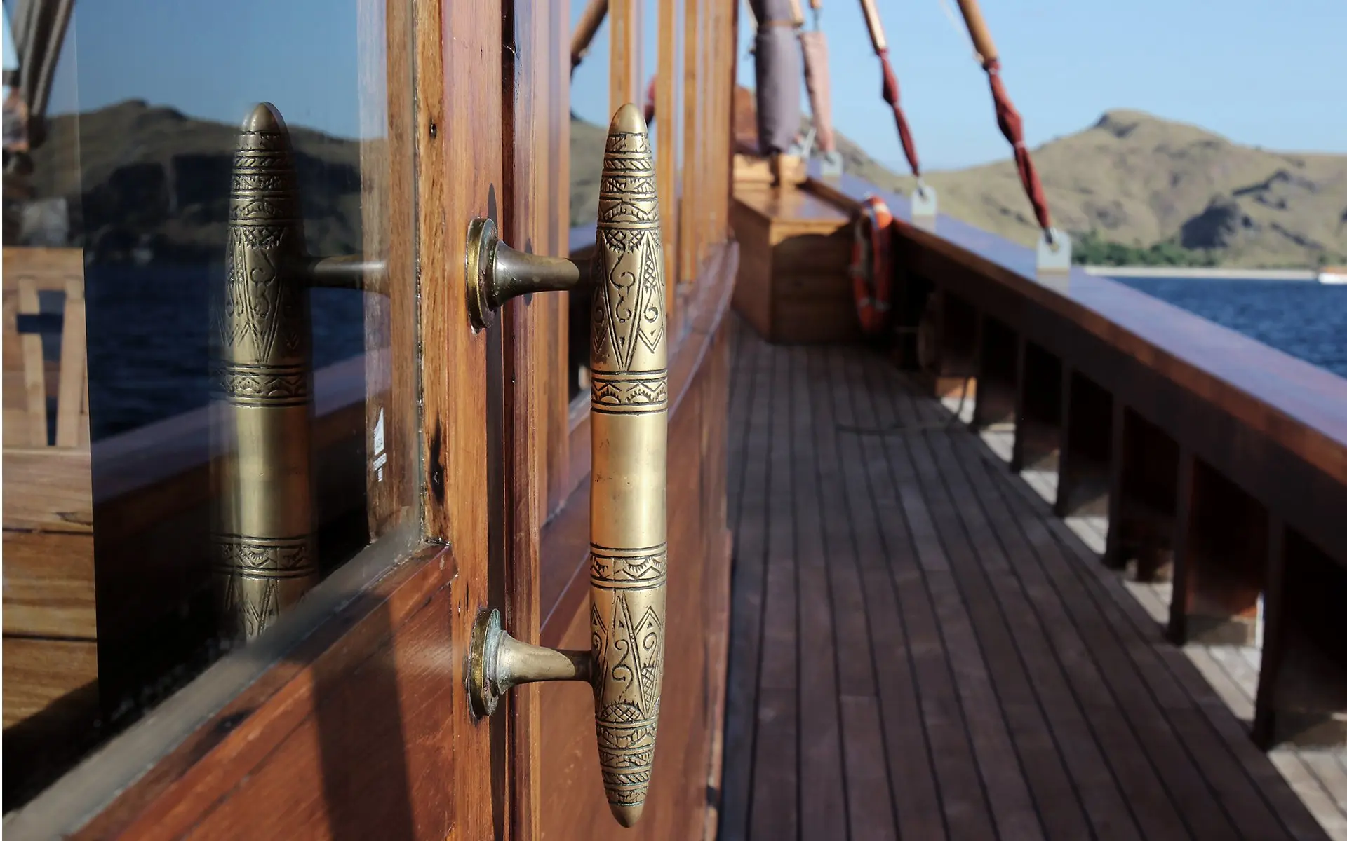 Tiare Liveaboard Wooden Door Detail | Indonesia Juara Trip